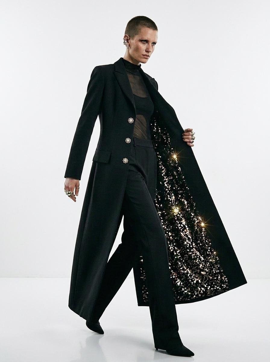 [SEQUIN SOUL] Long line suit blazer