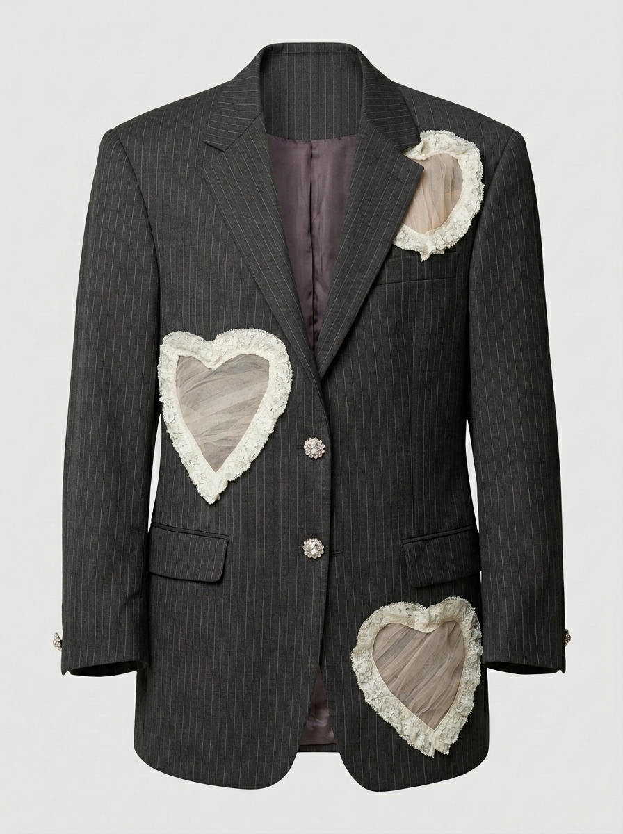 [CUT OUT YOUR HEART] Upcycled Ralph Lauren Blazer