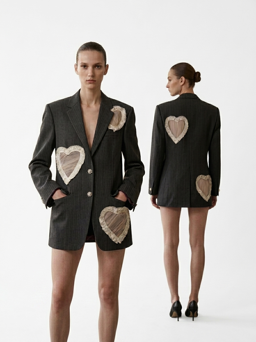 [CUT OUT YOUR HEART] Upcycled Ralph Lauren Blazer