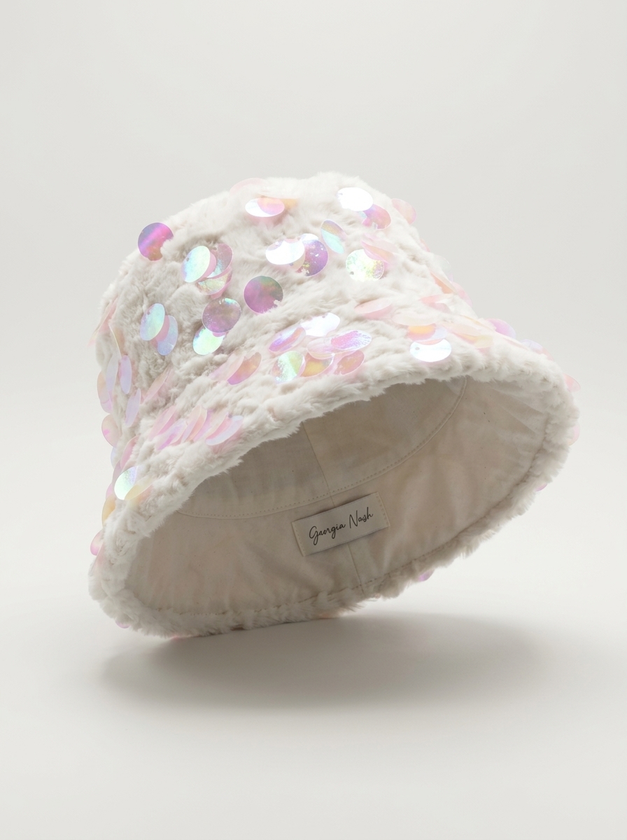 The [IRRIDESCENT BRAIN] Fur bucket hat