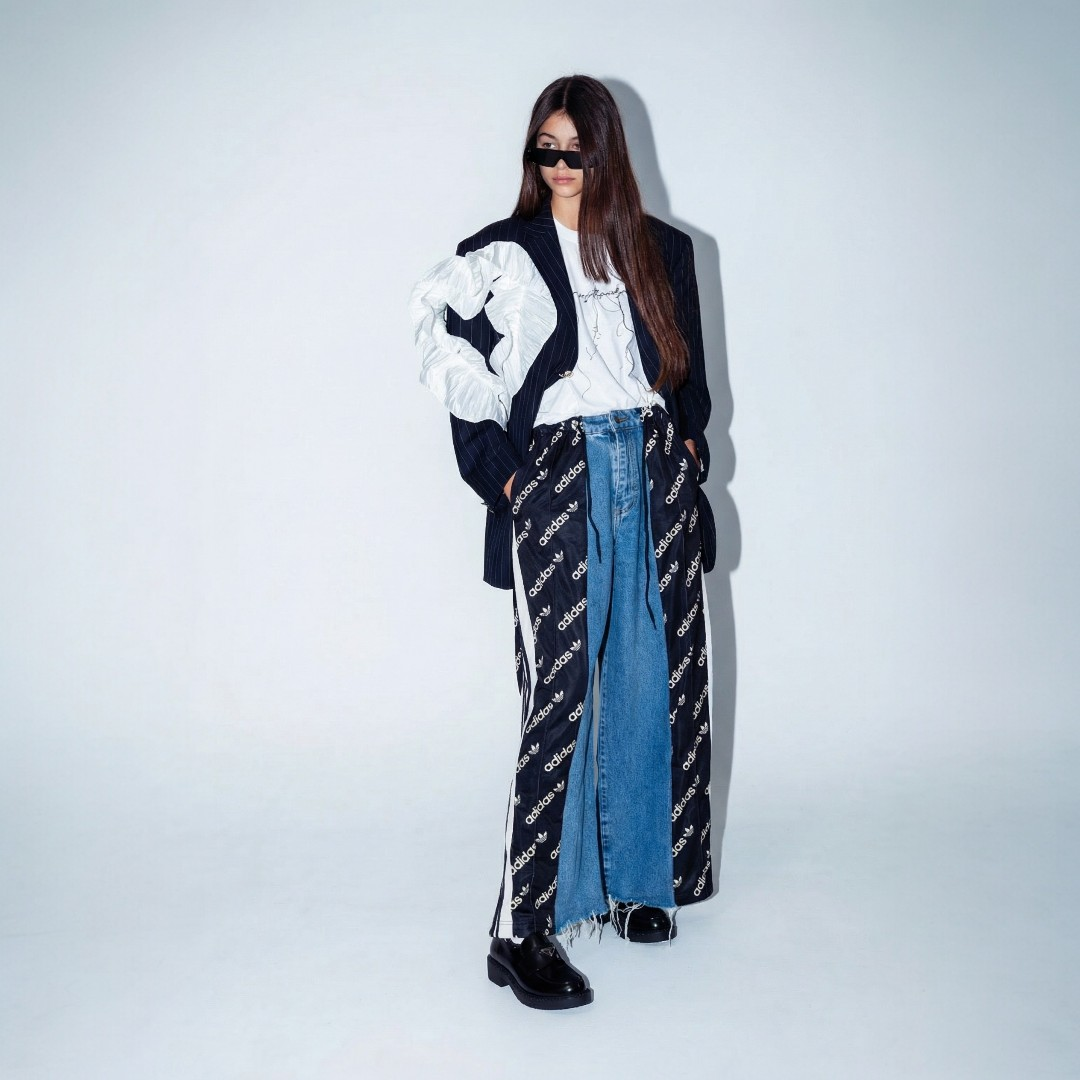[HYBRID] High waisted Jeans/sportswear trousers