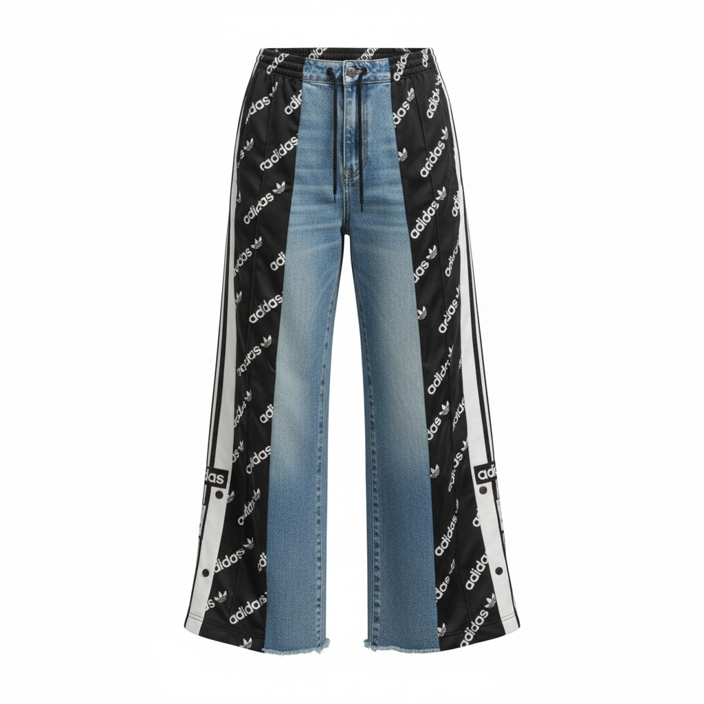 [HYBRID] High waisted Jeans/sportswear trousers