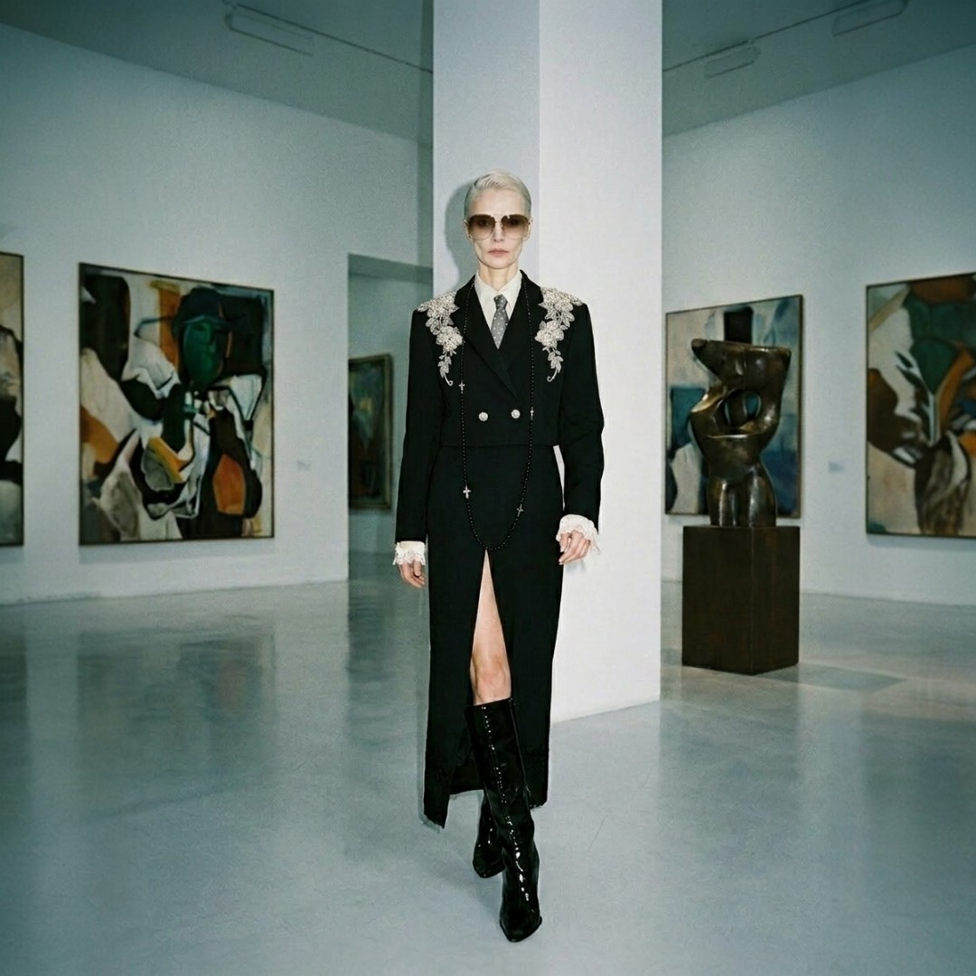 [SPARKLE WITH THE WEIGHT ON YOUR SHOULDERS] Reworked tux cropped blazer