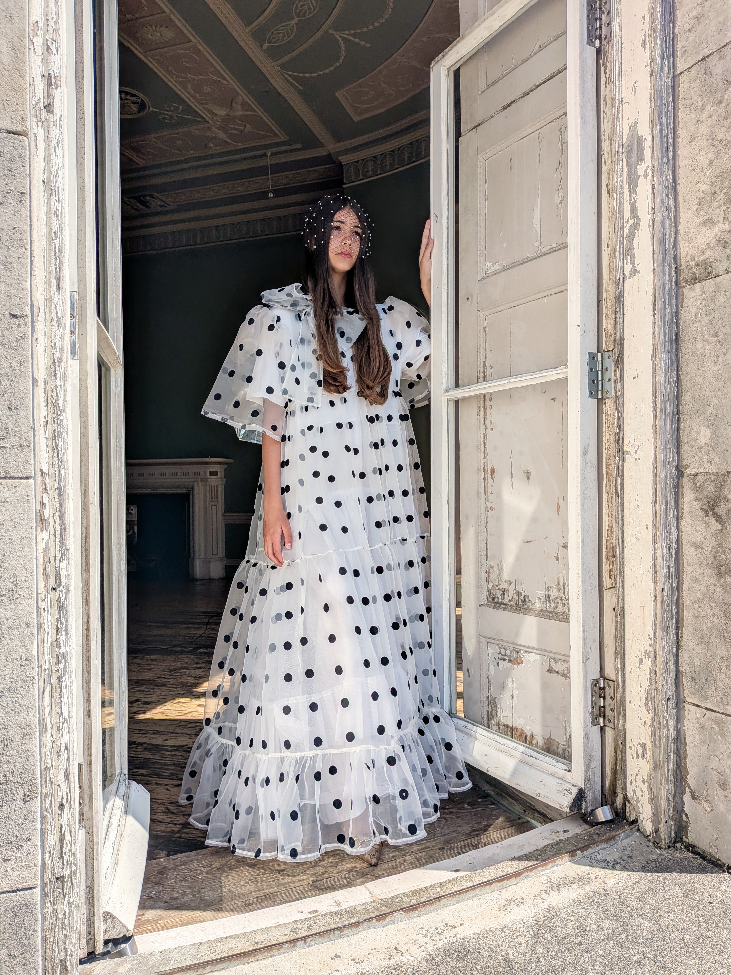 [JADE NOBEL] maxi dress polka dot organdie