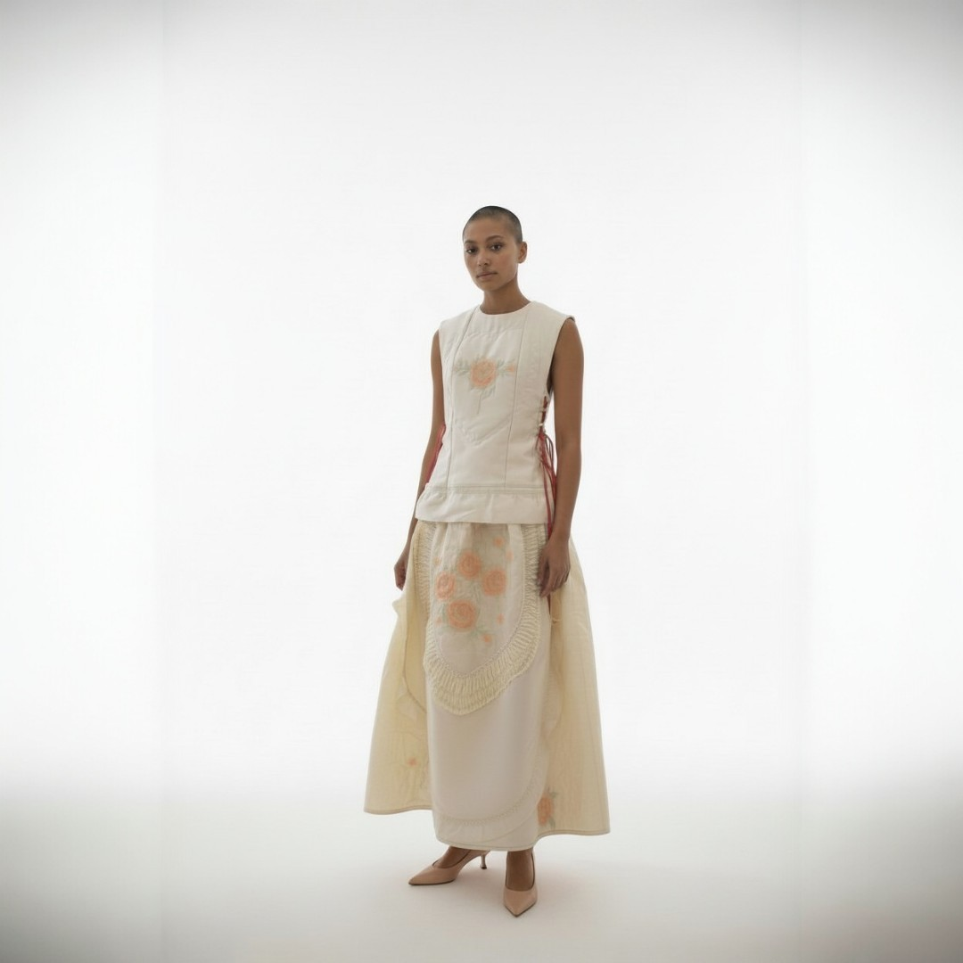 [MY DAUGHTERS BLANKET] Rouleau loop side top & midi skirt