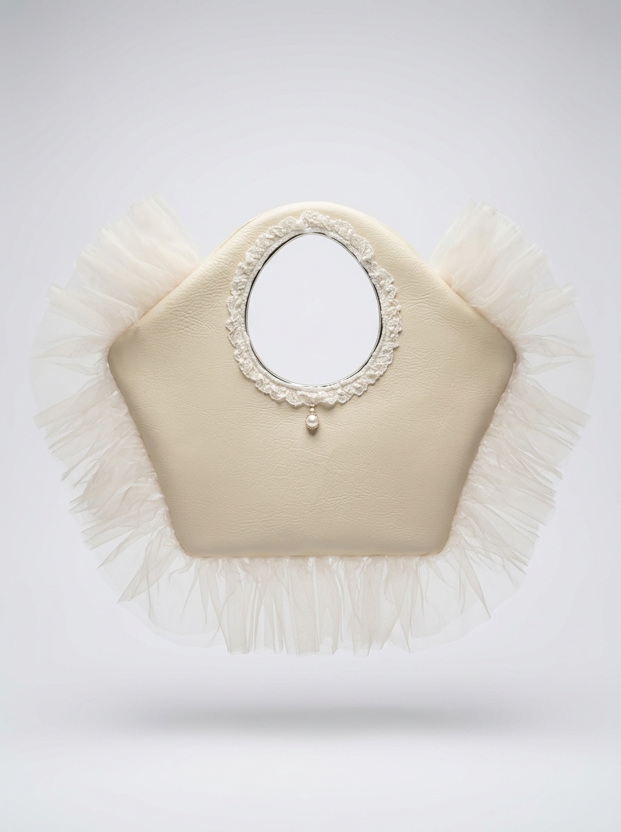 CREAM WITH CREAM TULLE [FORGET ME NOT] BAG