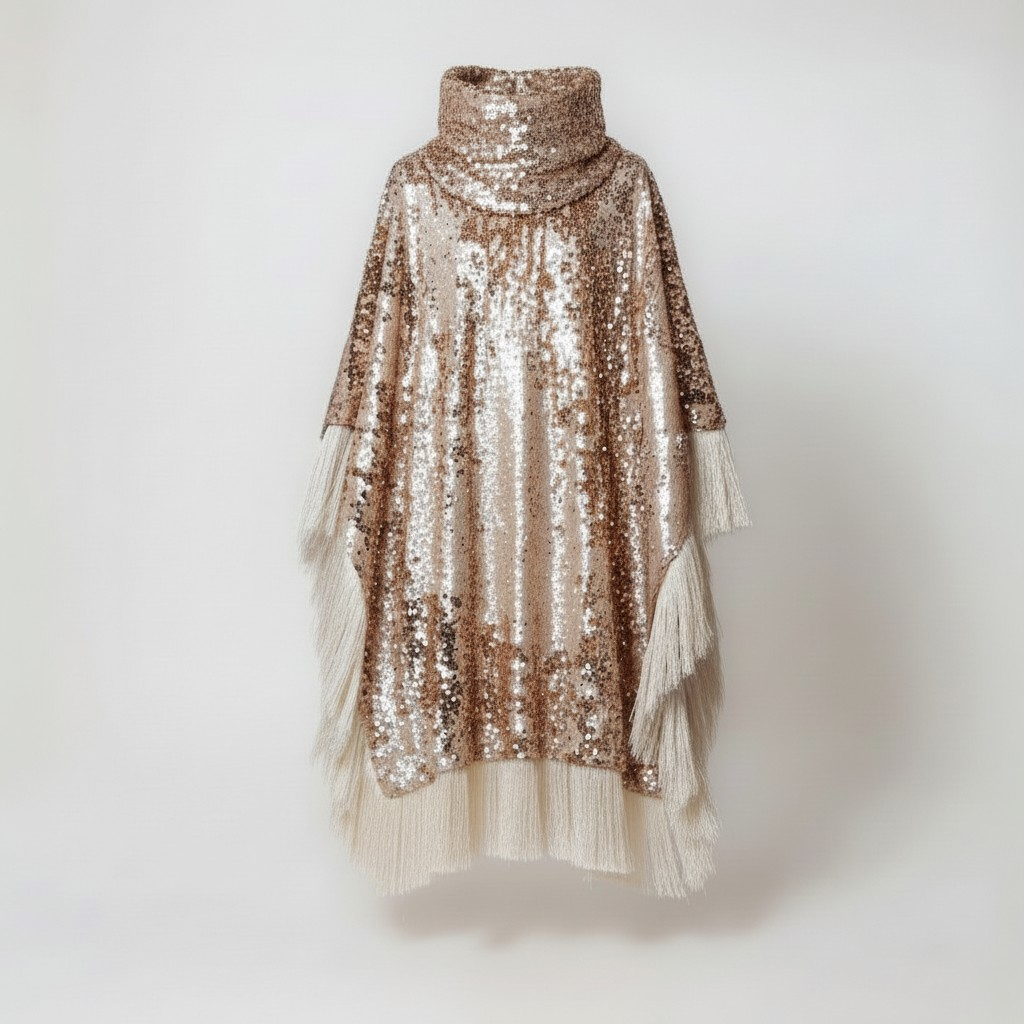 [THE TALISMAN] Sequin Gold fringe kaftan