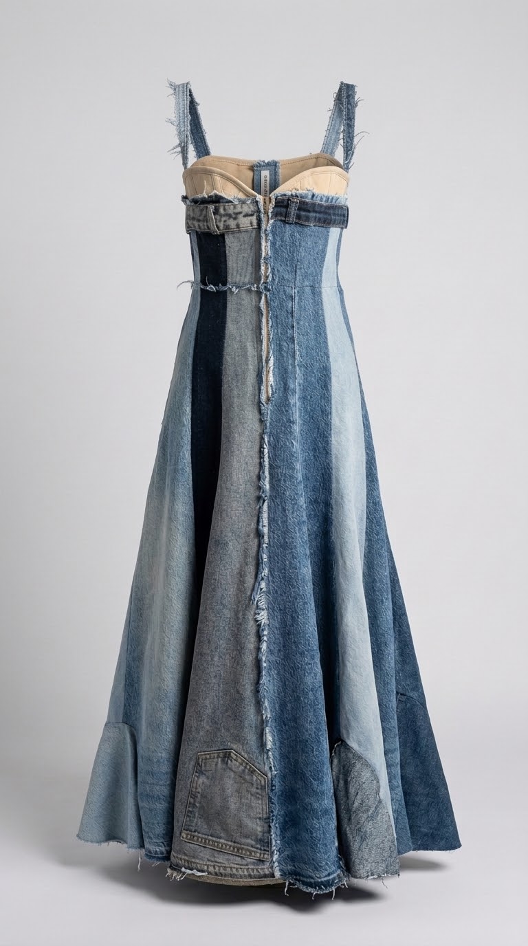 [THE JEANIE] Upcycled jean Corset dress