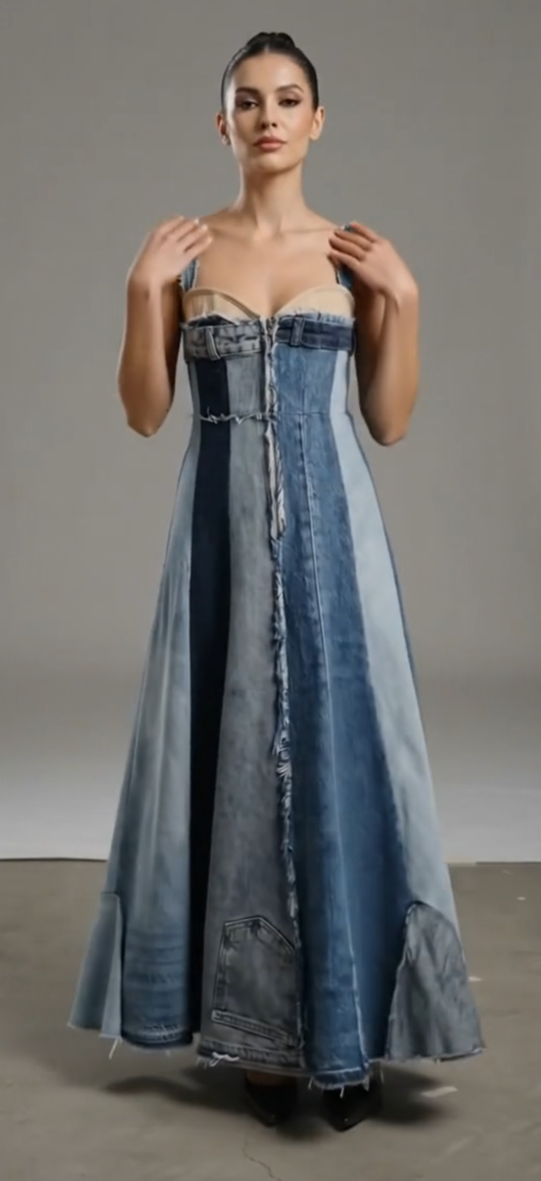 [THE JEANIE] Upcycled jean Corset dress
